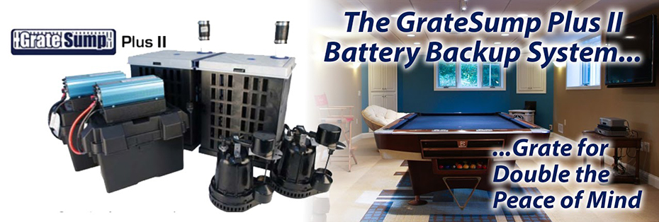 gratesump plus 2 battery backup sump pump system